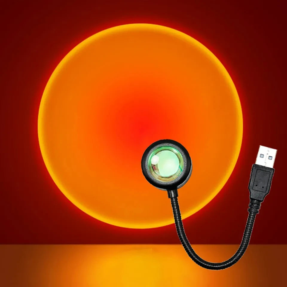 Mini USB-Sonnenuntergangsprojektionslampe - Atmosphärisches Nachtlicht für Schlafzimmer und Wanddekoration, Mini Sunset Lampe