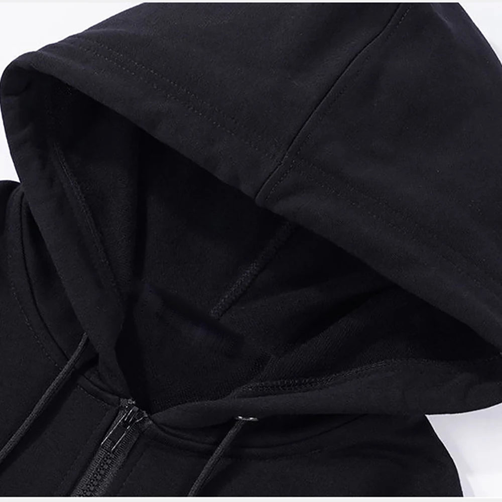 Herren Hoodie mit Reißverschluss – Herbst-Kapuzenpullover, bequemer Cardigan, einfarbig und aus hochwertigem Material