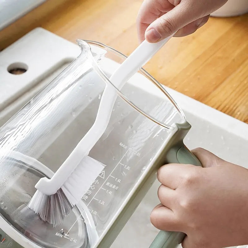 Hochwertige Japanische Spülbürste mit Ergonomischem Langgriff – Ideal zum Reinigen von Tassen und Schalen, Ellenbogen-Design für optimale Handhabung, Mit Praktischem Aufhänge-Loch zur Einfache Aufbewahrung und Reinigung von Ecken und Wänden