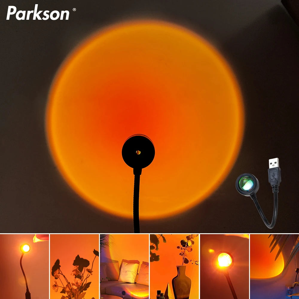 LED Neon Sunset Lampe mit USB - Nachtlicht-Projektor für stimmungsvolle Heimdekoration, Schlafzimmer und Wohnzimmer
