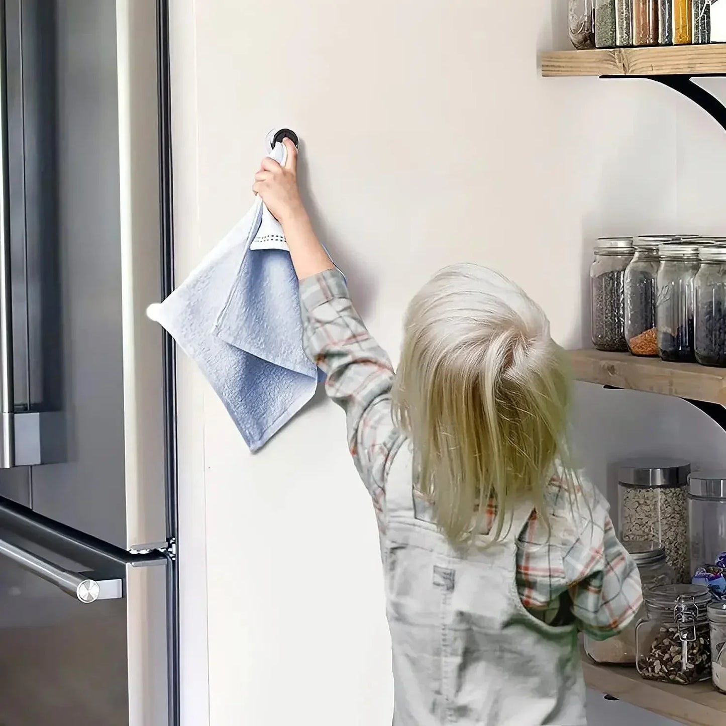 Praktischer Handtuch- und Lappenhalter – Selbstklebender Silikon-Organizer, ohne Bohren, mit Aufbewahrungsklammern und Haken für Bad und Küche, einfaches Aufhängen von Handtüchern