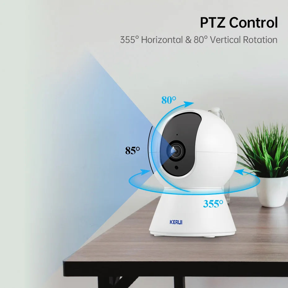 KERUI 5MP Tuya Smart Mini WiFi IP Kamera – Indoor Wireless Sicherheitskamera mit AI-Menschenerkennung, Automatischer Verfolgung und CCTV-Überwachung