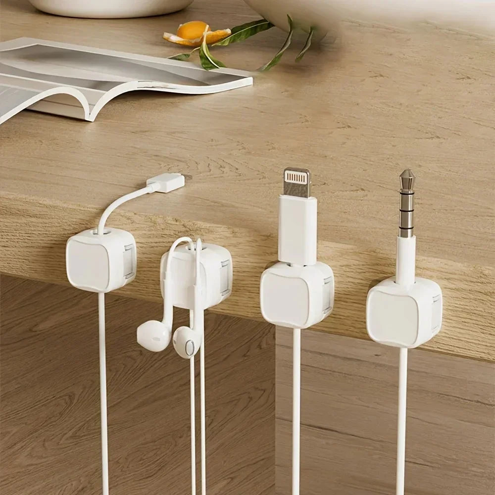 1-24er Set Magnetische bunte Kabelclips – Verstellbarer Kabelhalter und Organizer für Schreibtisch und Büro – Ideal zur Kabelverwaltung
