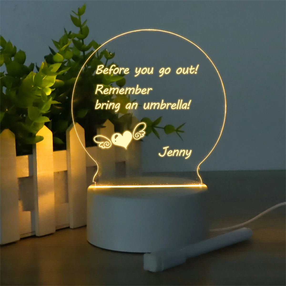 USB LED-Notizenbrett - Kreatives Nachtlicht mit Notizfunktion und Stift, beleuchtete Notizentafel perfekt, als Geschenk!