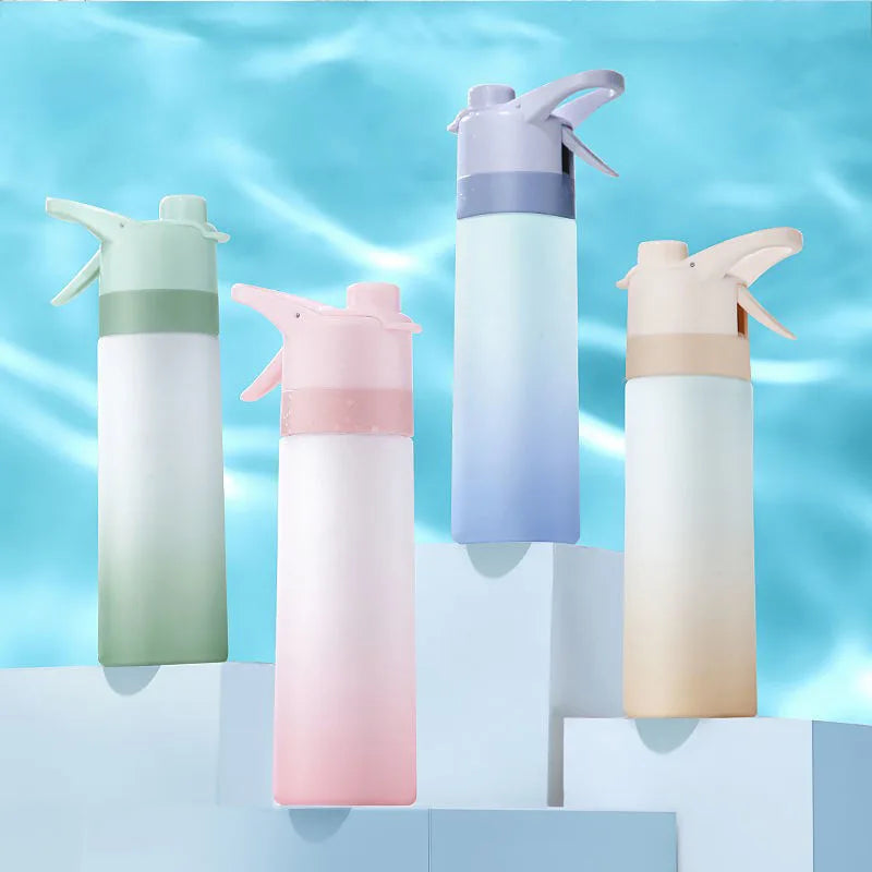 650ml Sprüh-Wasserflasche - Tragbare Outdoor-Sportflasche für Gym, Fitness, Trinken, Wandern und Radfahren, Trinkflasche mit Sprühfunktion