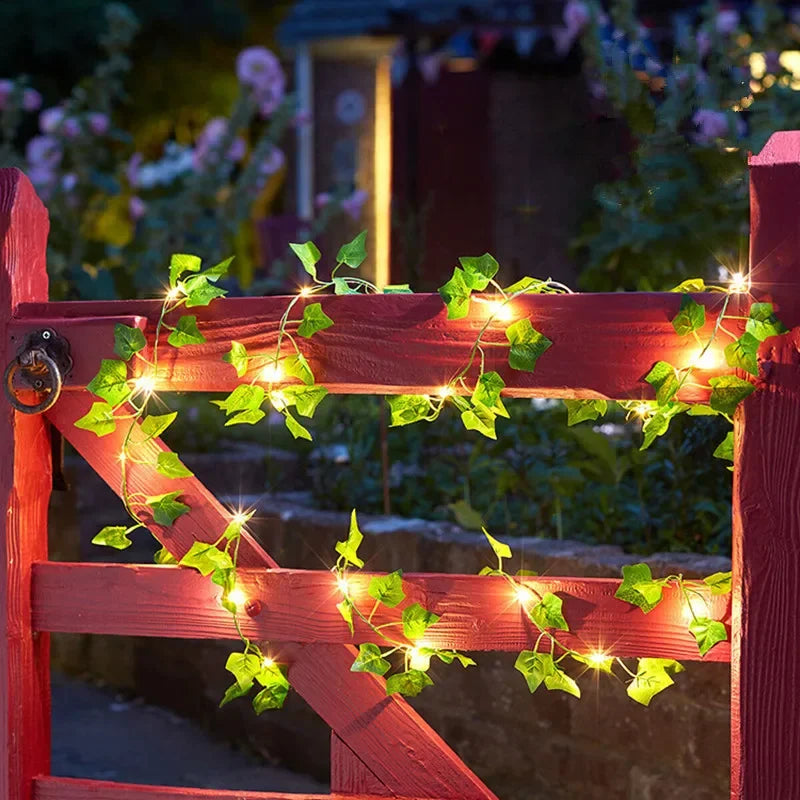Efeu-Lichterkette – Batteriebetrieben, Mit Kunst-Ranke & LED Fairy Lights, Ideal für Weihnachtsbaum, Zuhause & Partys