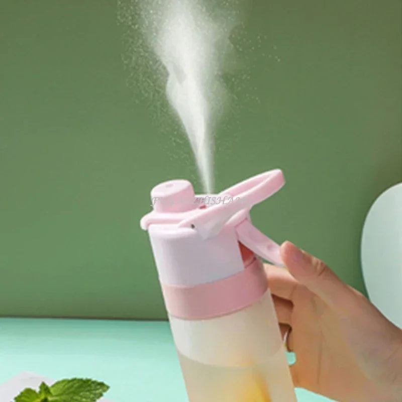 700ml Trinkflasche - Outdoor Fitness, BPA-frei, Mit Sprühnebel, Große Kapazität, Wasserflasche mit Sprühfunktion zum Abkühlen und Erfrischen