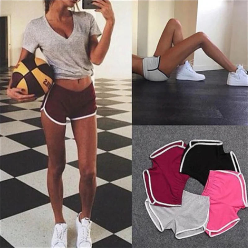 Neue Damen Sport Shorts für Sommer 2024 – Bunte Candy-Farben, Elastischer Bund, Anti-Rutsch Design für Strand und Freizeit