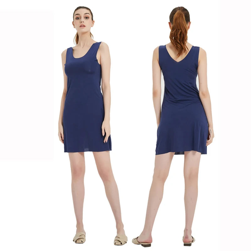 Plus Size Unterkleid für Damen – Dünnes, Nahtloses Ice-Silk Sommerkleid für zusätzliche Bequemlichkeit, Ärmellos, in Größen bis 5XL – Ideal als Petticoat oder Unterkleid