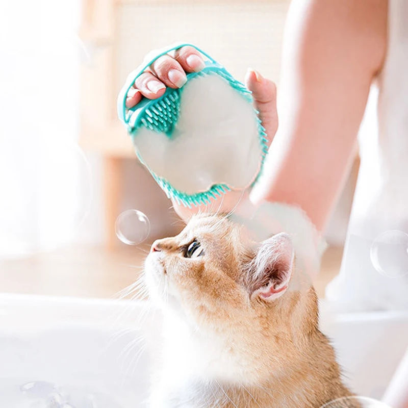 Pet Bathing Brush – Weiche Silikonbürste für sanfte Massage und Reinigung von Hunden und Katzen, die Badeerfahrung für Ihr Haustier verbessern