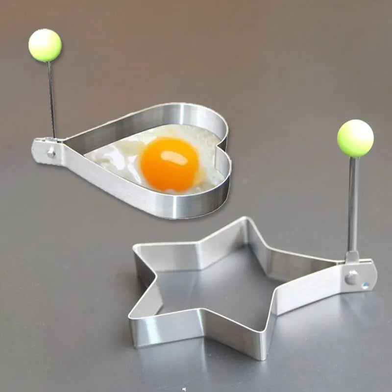 1/5 Stück Edelstahl Omelette-Form – Herzförmige Bratform für Spiegeleier, Frühstücksbackform und Kochwerkzeug für liebevoll gestaltete Gerichte, Eierformen zum Braten
