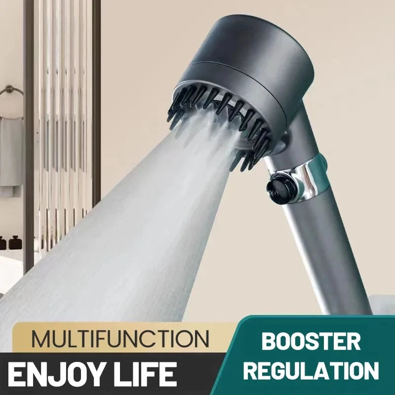3 Modi Verstellbarer Hochdruck-Duschkopf – Wassersparend und mit Integriertem Filter, Massagefunktion, Haken und Schlauch – Premium Badezimmer-Zubehör Set-Zubehör Set
