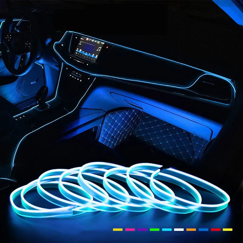 Auto-Neon-Leuchtstreifen LED – 2M/3M/5M flexibles EL-Kabel für kreative Innenraumgestaltung, USB-betrieben für einfache und vielseitige Verwendung