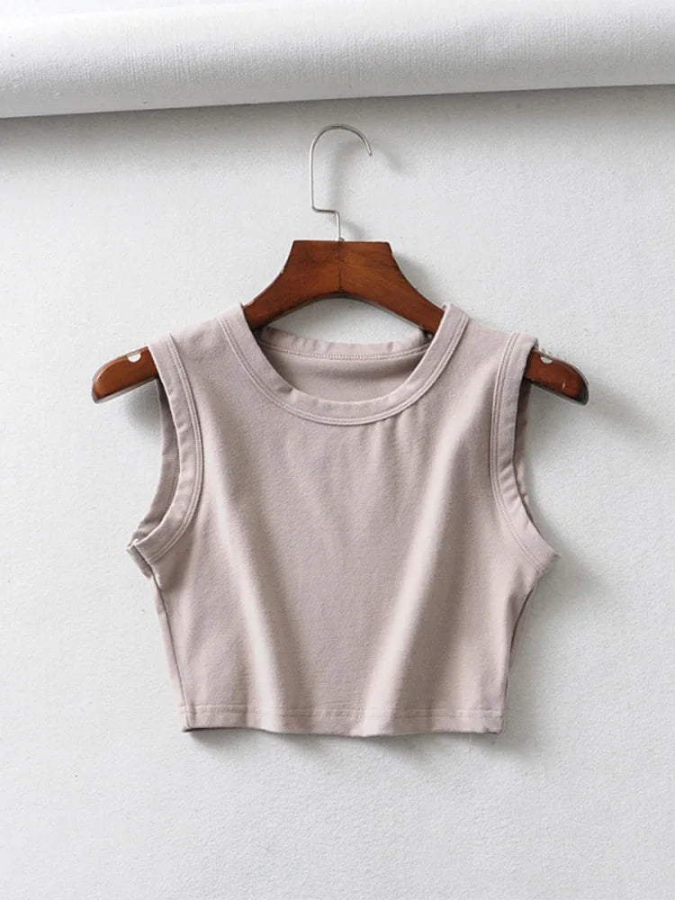 Vintage Sommer Crop Tops für Damen – Weißes Biker-Punk Tanktop, Koreanische Streetwear, Cropped Ärmelloses Top für Trendbewusste Frauen