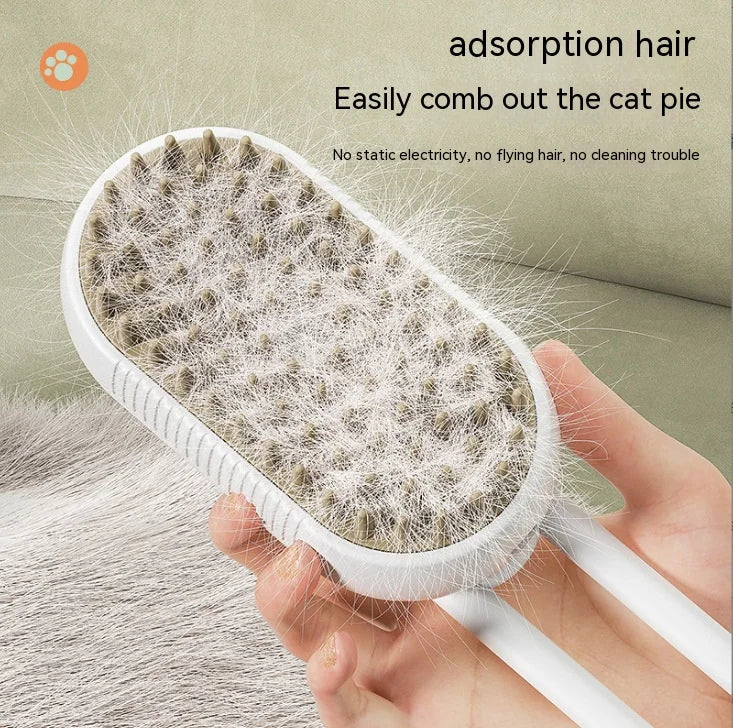 Elektrischer Sprühkamm für Katzen und Hunde – Neuer Pet Spray Comb mit Ein-Knopf-Sprühfunktion, Anti-Fliegenschutz und Massagebürste