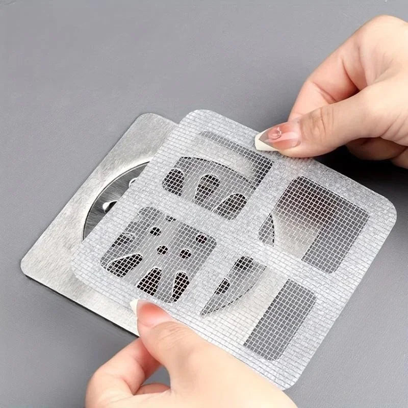 10er Set Hochwertige Einweg-Duschabfluss-Filter – Mesh-Abdeckungen für Abflüsse, Boden-Siebe, Haarsperren für Dusche, Bad und Küche