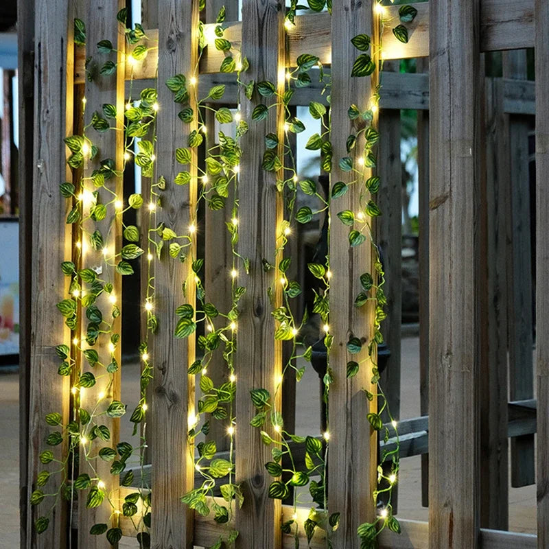 LED Efeu-Girlande – Künstliche Blätter aus Seide, Für Zuhause, Hochzeit, Schlafzimmer & festliche Anlässe