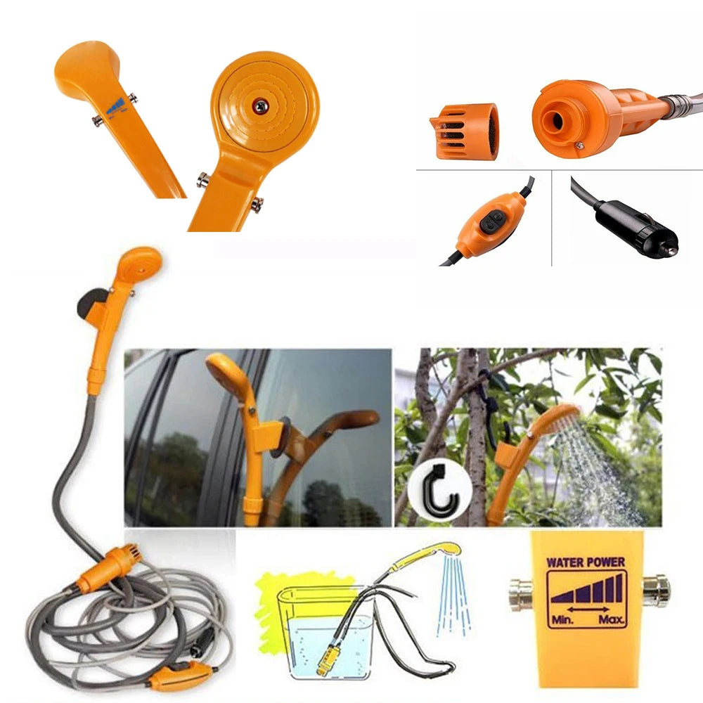 Outdoor Campingdusche 12V – Wasser Sparen und Umweltfreundlich, Ideal für Reisen und Haustierpflege