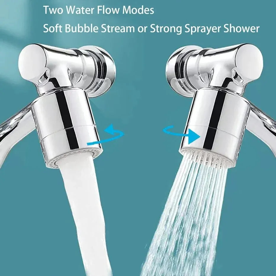 Universal Rotations-Wasserhahn-Verlängerung mit 1080° Sprühkopf – Robotischer Arm-Aufsatz für Wasserhähne, Ideal für Küche, Mischbatterie und Wasserstrahlregelung
