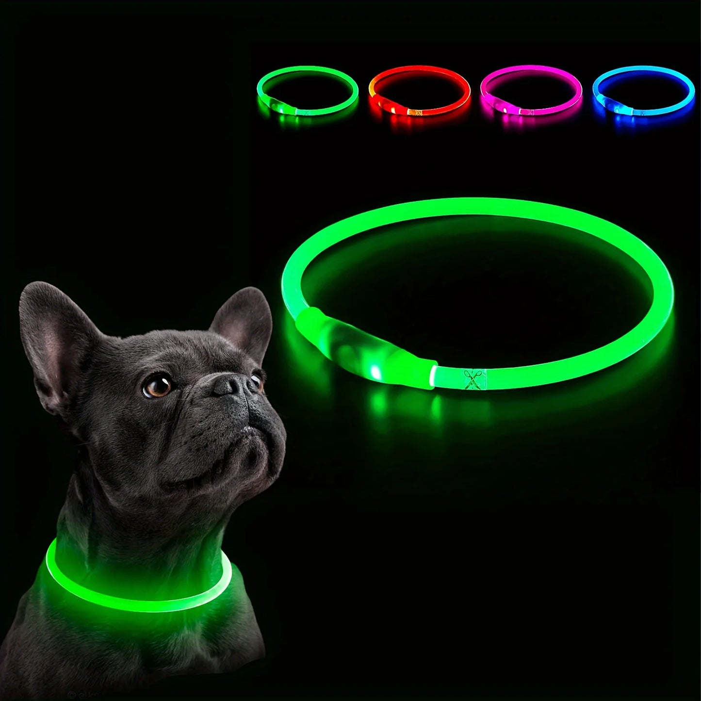 Wiederaufladbares LED Hundehalsband – Leuchtendes, Sicherheitsoptimiertes Halsband gegen Verlust für Ihren Hund