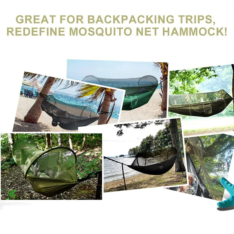 3-in-1 Camping Hängematte mit Moskitonetz