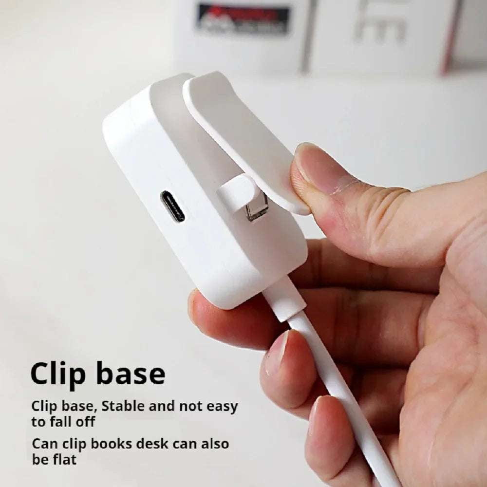 Clip-On Buchlampe –3 Lichtfarben, USB/Batterie, Augenschonend für Lesen im Bett & Lernen, Klemm Leselampe