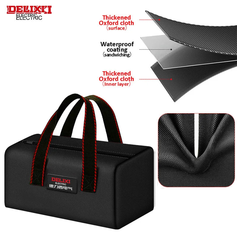 DELIXI Werkzeugtasche – Robuste Oxford-Stoff Tasche für Elektriker & Schreiner, tragbar, langlebig, perfekt für Reparatur, Heimwerker & Handwerk