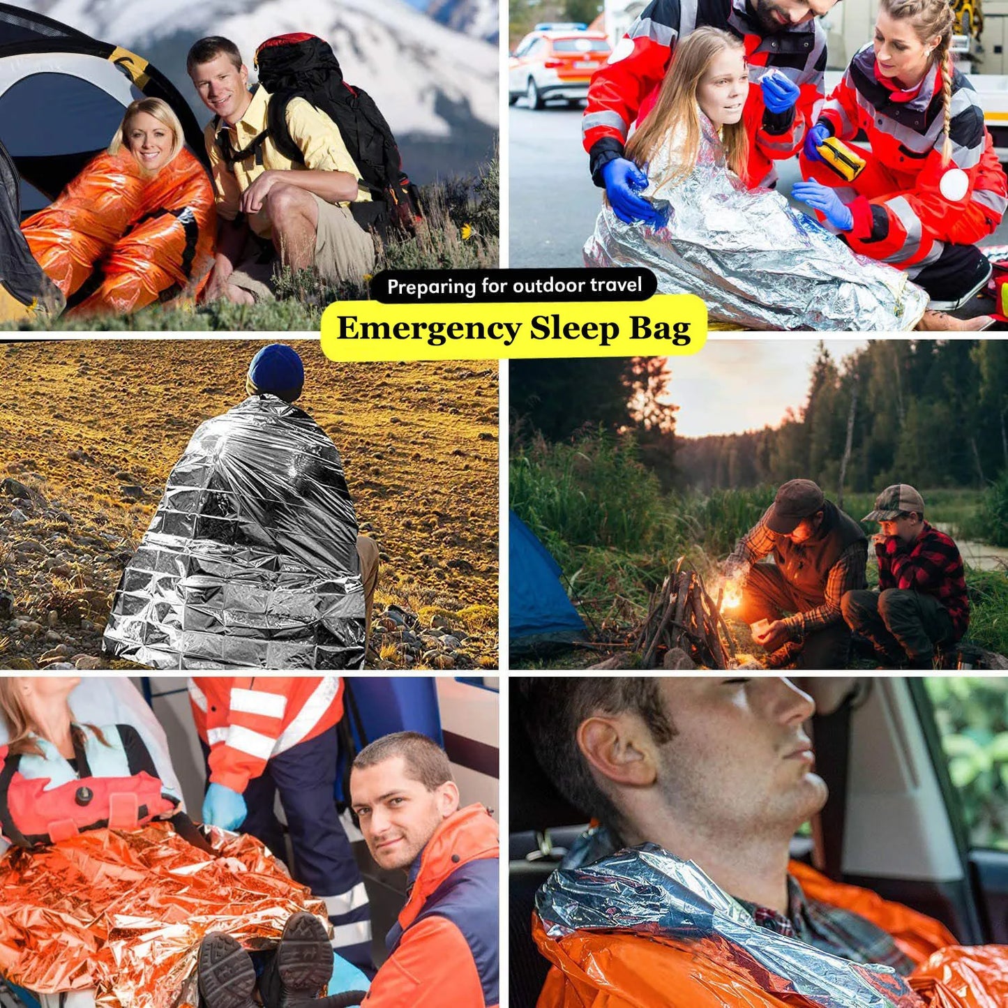 Wasserdichter Notfall-Schlafsack – Outdoor, Camping, Erste Hilfe