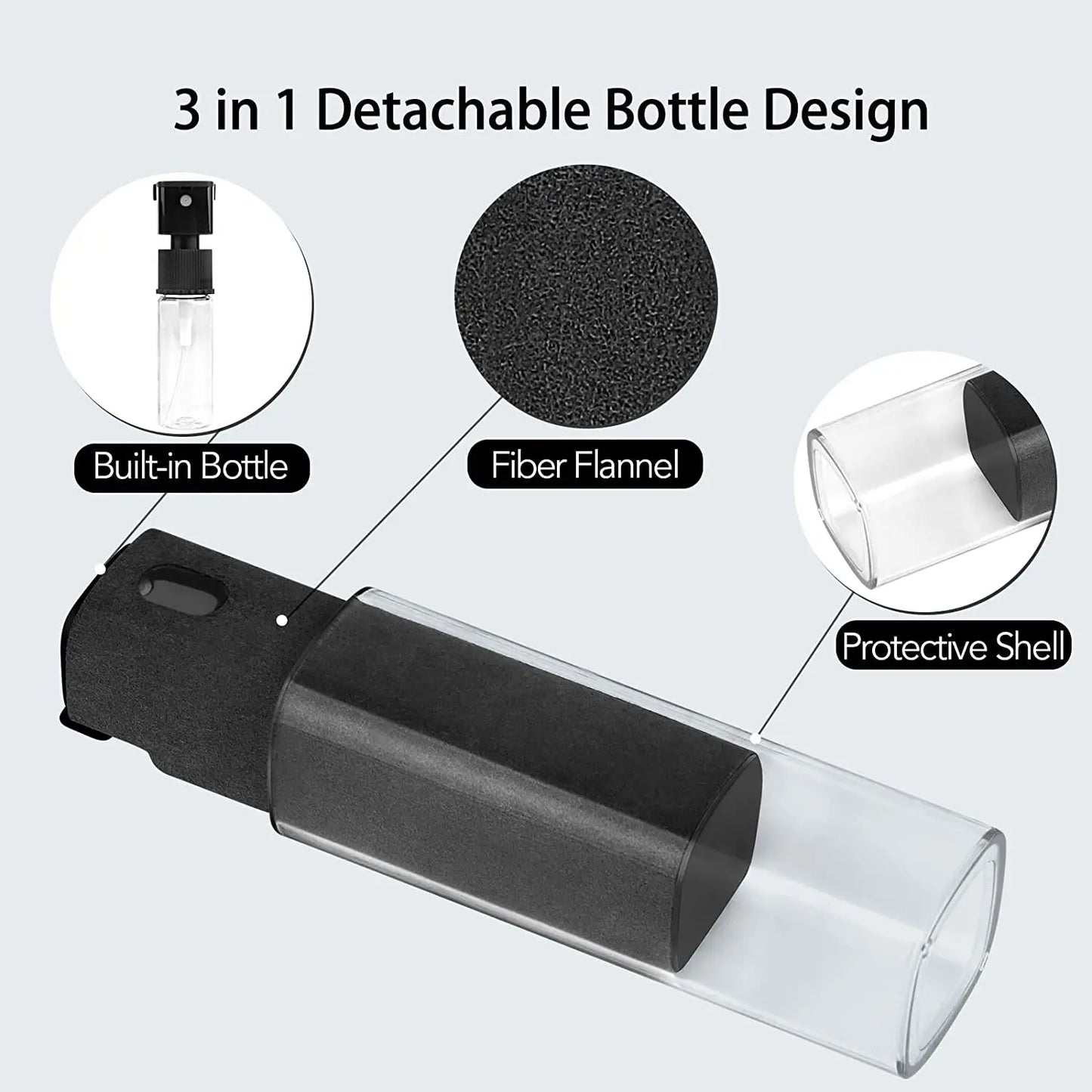 2-in-1 Bildschirm-Reinigungsset – Sprühflasche und Mikrofaser-Tuch für Handy, PC, Tablet und iPad, Effektive Staubentfernung und Politur