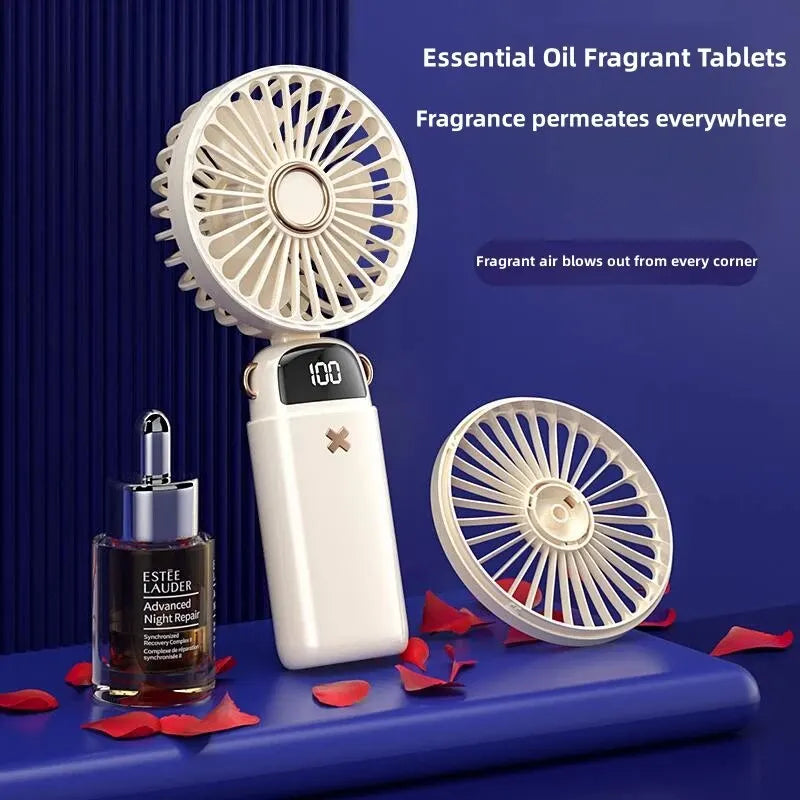 Mini-Handventilator für unterwegs – Tragbarer, Geräuscharmer Tischventilator für Büro, Studentenzimmer und Outdoor-Nutzung, Wiederaufladbarer und Kompakter Handheld-Fan