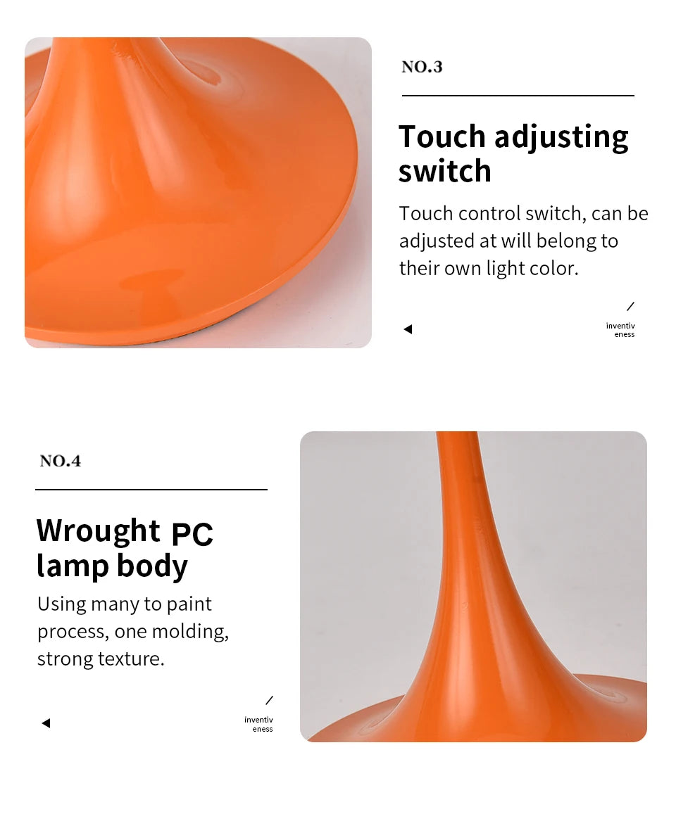Kompakte LED Pilz-Tischlampe mit USB-Aufladung – Dimmbare Blumenknospen-Leuchte für Schlafzimmer, Tragbare Nachttischlampe für Gemütliche Atmosphäre