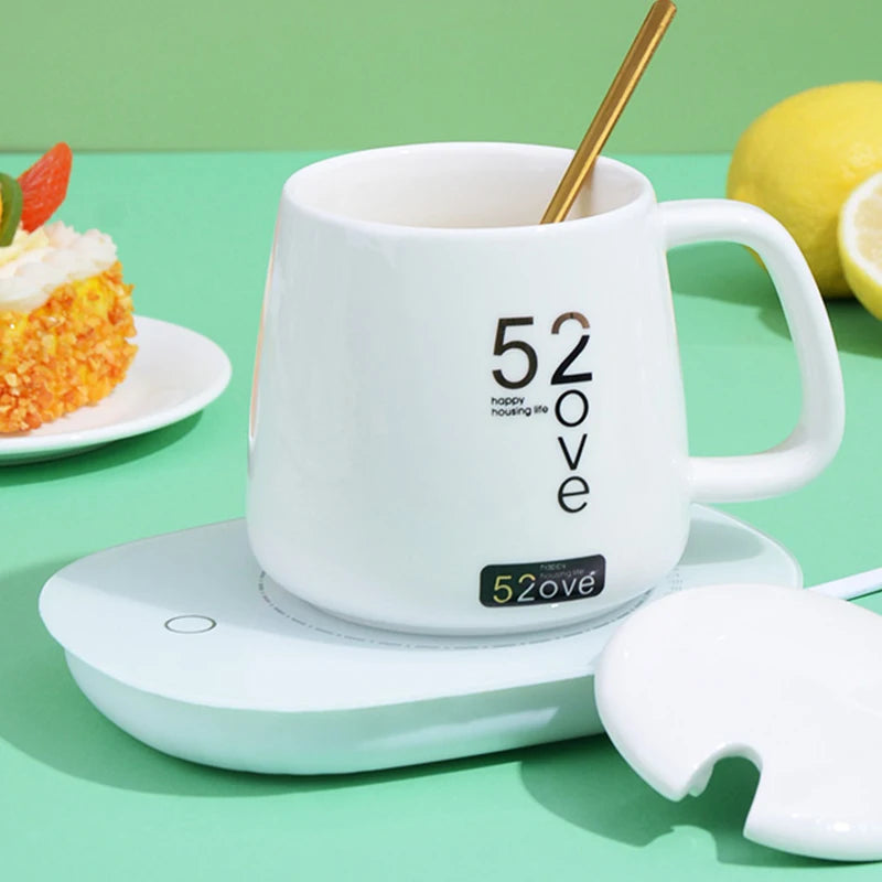 1x Elektrisches Heizpad für Kaffeetassen – Smart Thermostatisches Wärmegerät, Ideal für Zuhause und Büro, Hält Milch, Tee und Wasser auf der gewünschten Temperatur, Heiz-Unterlage für Becher
