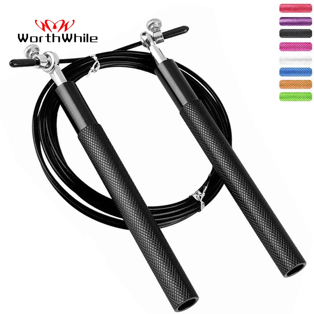 WorthWhile Profi Crossfit Springseil mit High-Speed-Kugellagern – Perfektes Trainingsgerät für Fitness, MMA, Boxen, CrossFit und Heimtraining