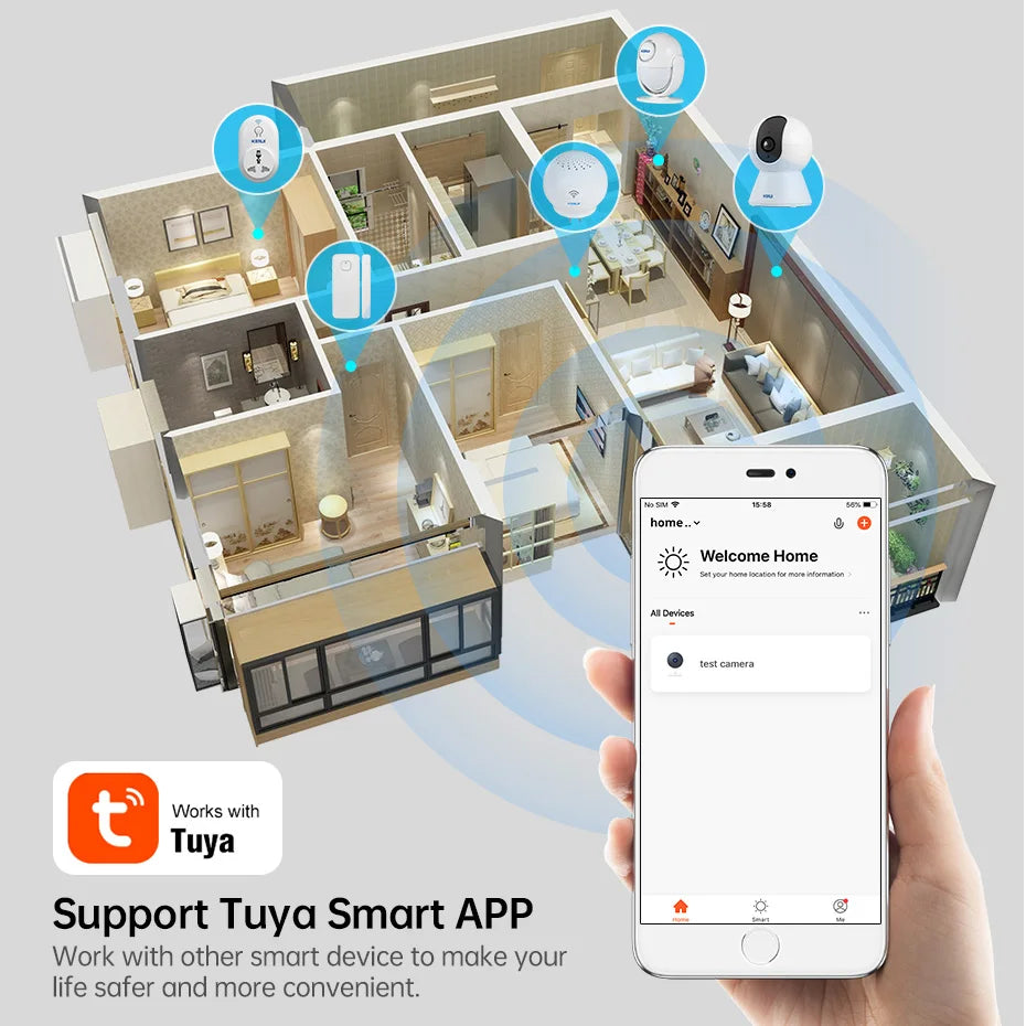 KERUI 5MP Tuya Smart Mini WiFi IP Kamera – Indoor Wireless Sicherheitskamera mit AI-Menschenerkennung, Automatischer Verfolgung und CCTV-Überwachung