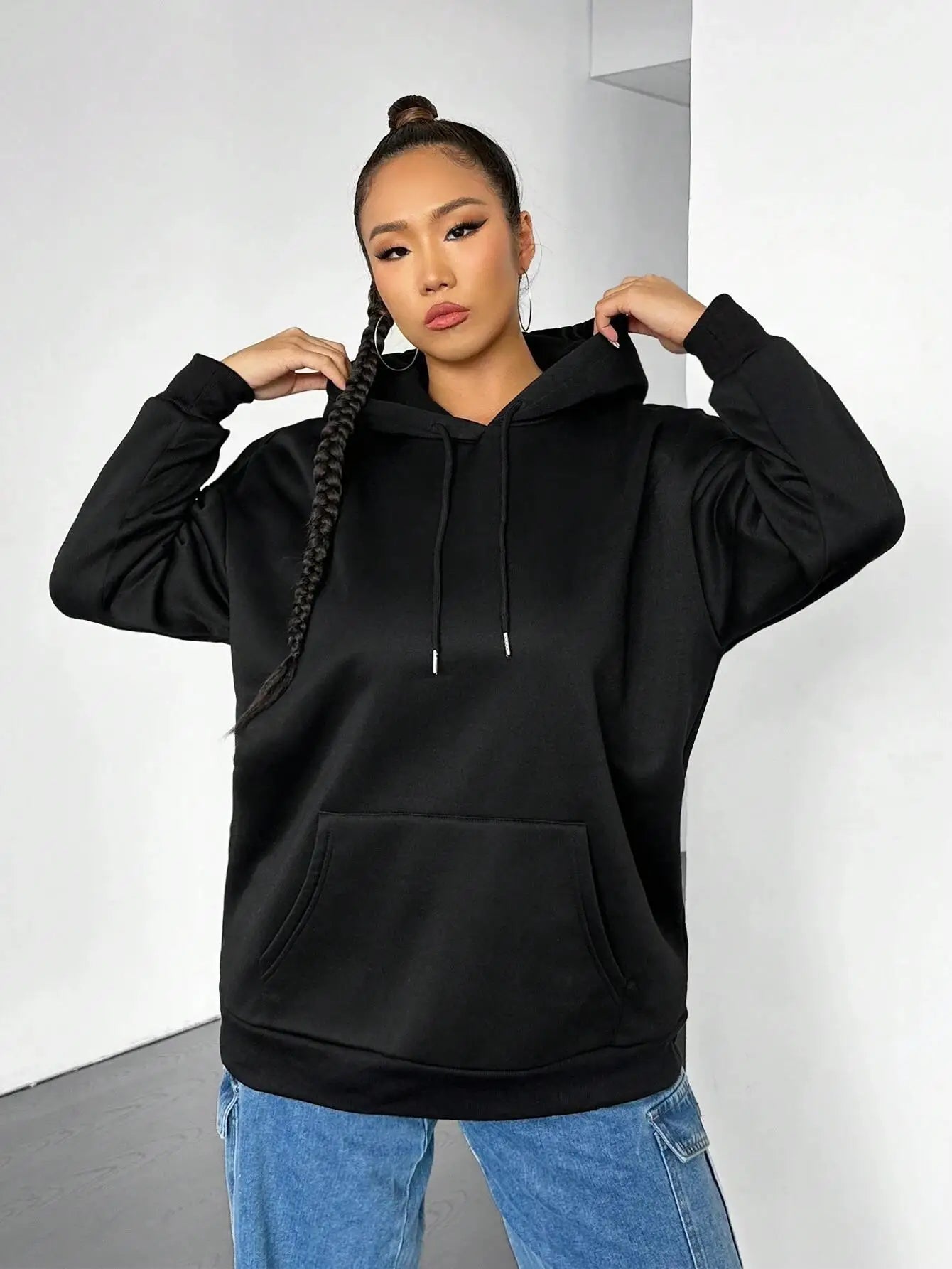 Harajuku Damen Oversize Sweatshirts - Vintage Fleece Hoodie, Herbstmode, Weich und Bequem