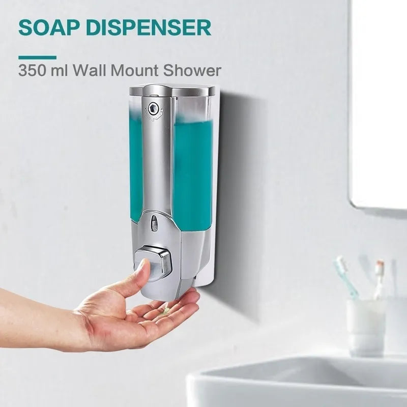 350ml Flüssigkeitsspender - Wandmontierter Seifen- und Shampoospender für Badezimmer und Waschraum,Platzsparender Flüssigkeitsspender und Seife