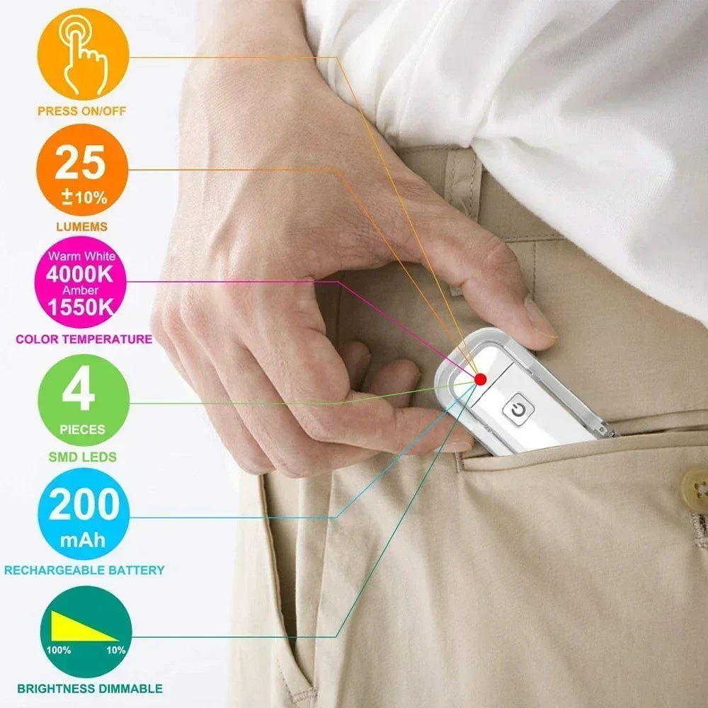 Augenschonende LED Leseleuchte mit USB-Aufladung – Kompakte Clip-Lampe für Lesen, Nachtlicht und Schreibtischbeleuchtung