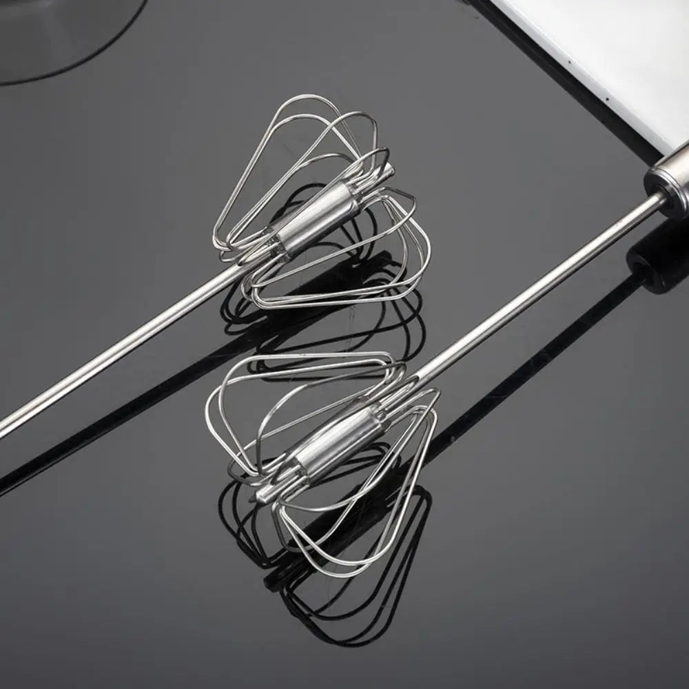 Premium Edelstahl Rotationsschneebesen – Halbautomatischer Handmixer für Sahne, Eier und Mehr, Perfekt für Backen, Kochen und den täglichen Gebrauch in der Küche