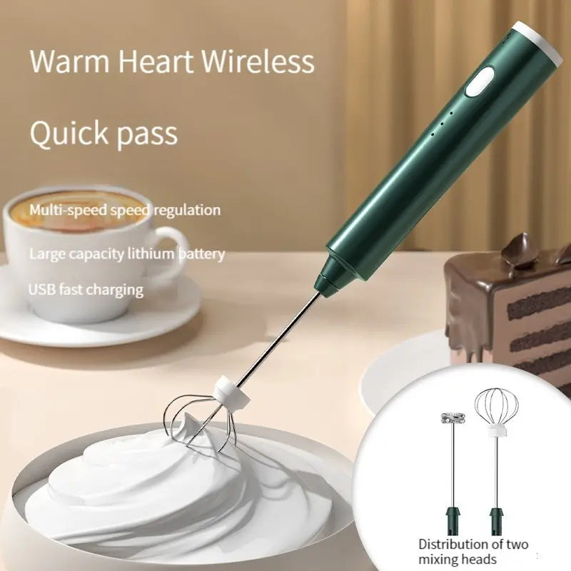 1 Stück USB-aufladbarer Handmixer mit 3 Geschwindigkeitsstufen – Elektrischer Milchaufschäumer, Schaumhersteller und Rührer für Kaffee- und Getränkefrothing, praktische Mixer-Stab