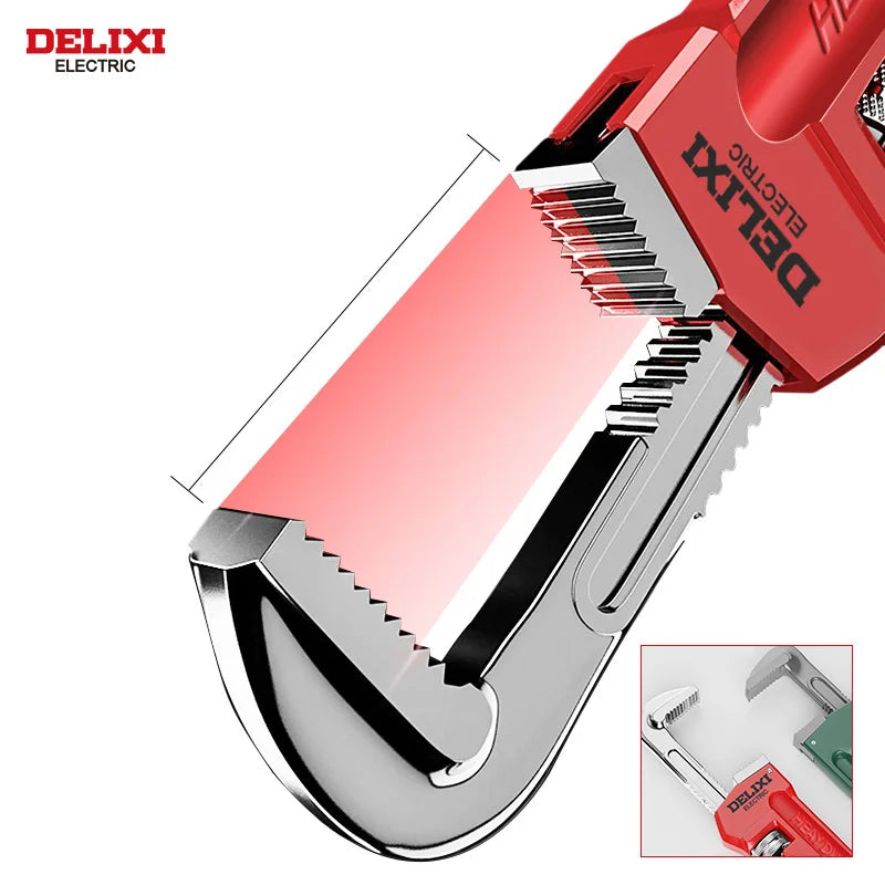 DELIXI Profi-Rohrzange 14 Zoll – Schwerlast-Rohrzange aus Carbonstahl & Aluminium, verstellbar, große Öffnung, für Rohrinstallation & -reparatur