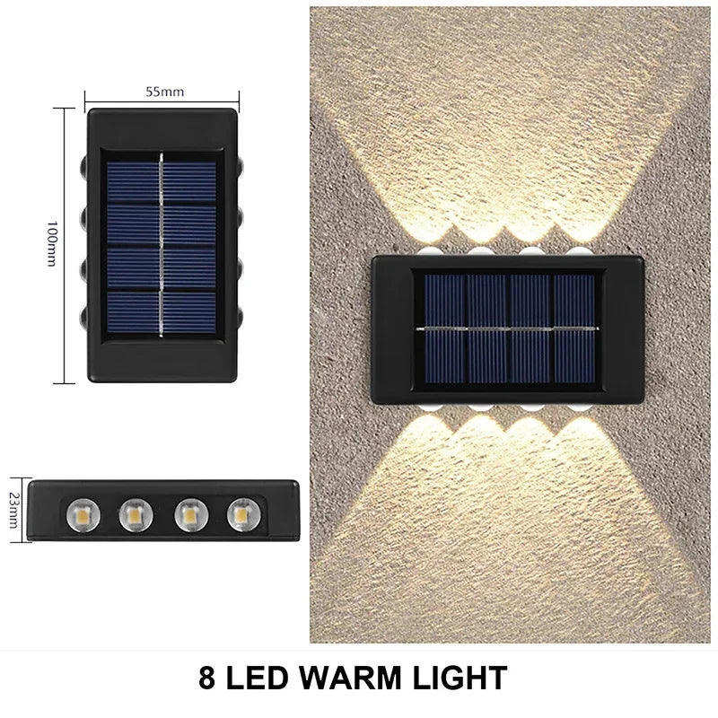 Solar Wandlampe, Außen Wasserdicht, Solarbetriebenes Licht für Garten Hof Dekoration, Umweltfreundliche Beleuchtung