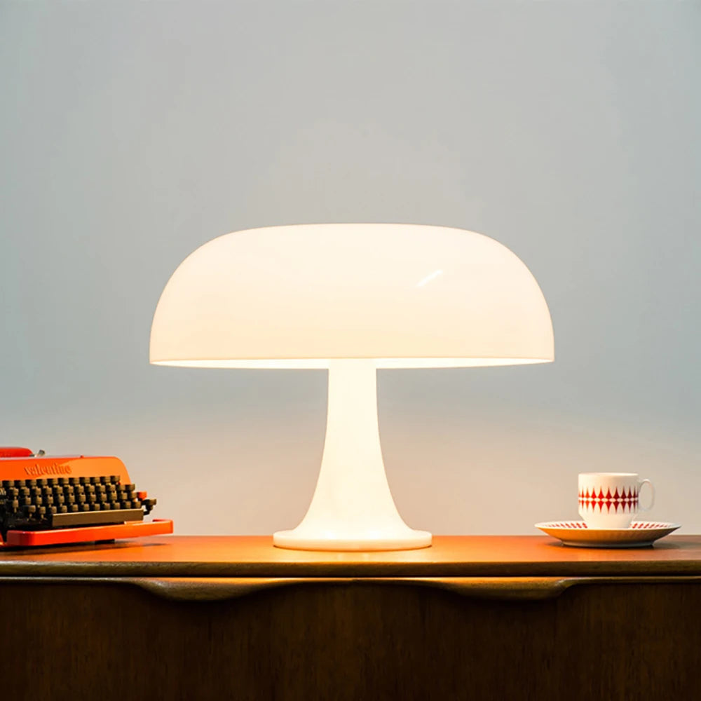 Klassische Dimmbare Pilz-Tischlampe – Modernes Bauhaus-Design für eine Stilvolle Schlafzimmeratmosphäre mit LED-Lichtquelle