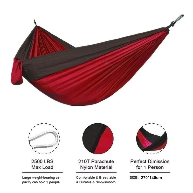 Ein-Personen-Portable Outdoor Camping Hängematte aus hochfestem Fallschirm-Nylon
