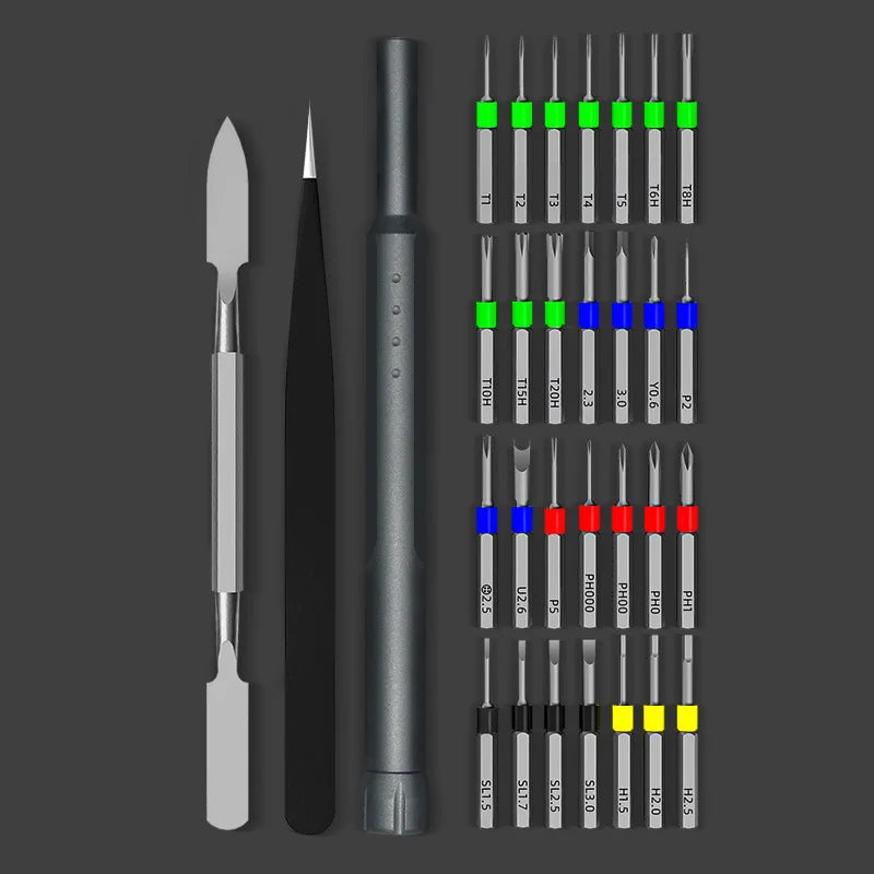 Multifunktionales 43 in 1 Schraubendreher-Set – S2 Präzisionswerkzeug mit Phillips- und Schlitz-Bits für Handy- und Notebook-Wartung – Handwerkzeug-Set