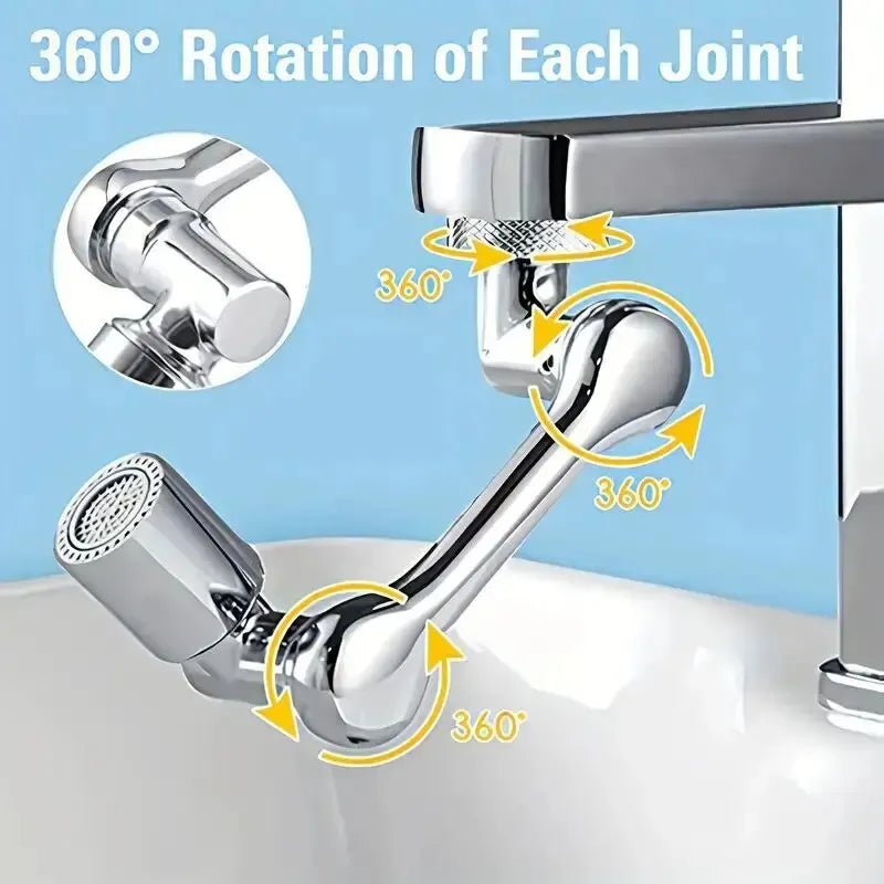 2er-Set Wasserhahnverlängerer – ABS-Roboterarm, 1080° drehbare Universalverlängerung für Waschbecken – Ein-Modus Schwenkbarer Wasserhahnaufsatz für Bad und Küche