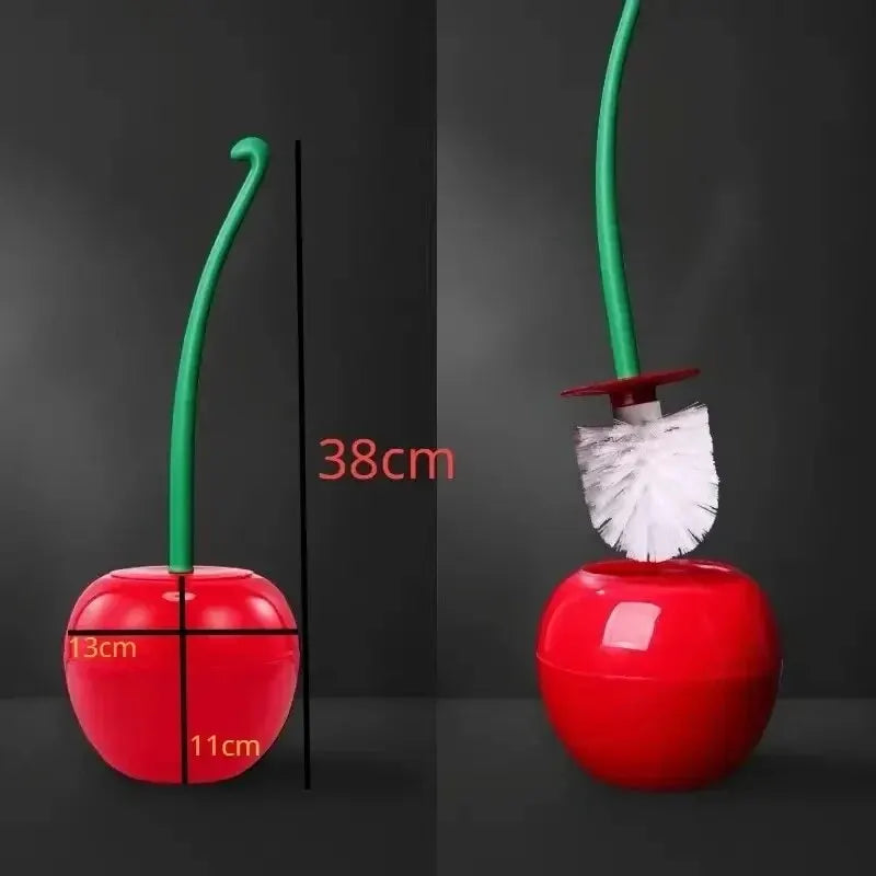 Rote Toilettenbürste im Kirschform-Design - 1 Stück, Mit liebevollem Halter, Einzigartiges und funktionales Badezimmeraccessoire für die Toilette