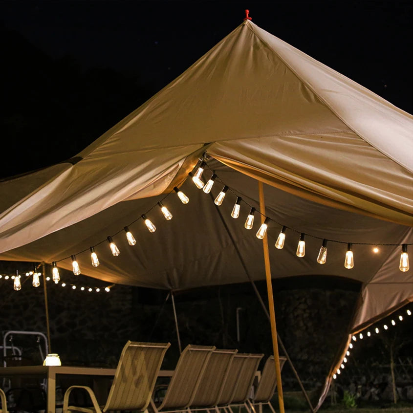LED Solar-Lichterkette Außen – Mit Retro-Glühbirnen & IP65 Schutz, Stromlos betrieben für Garten & Balkon