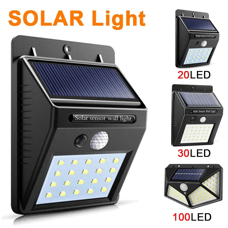 Solar-Wandleuchte mit PIR-Bewegungsmelder, wasserdichte Outdoor-Solarlampe, kabellose Solarstraßenlaterne zur Dekoration von Garten und Außenbereich