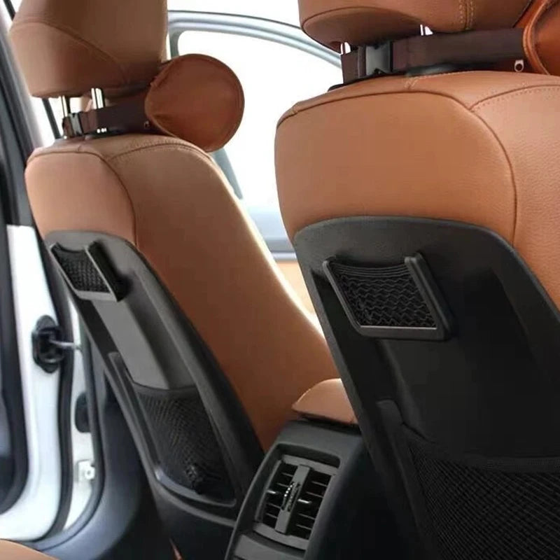 4 Stück Elastische Netz-Aufbewahrungstaschen für Autositze – Seitliche und rückseitige flexible Netztaschen für Handy, Kleinteile, Autositz-Organizer