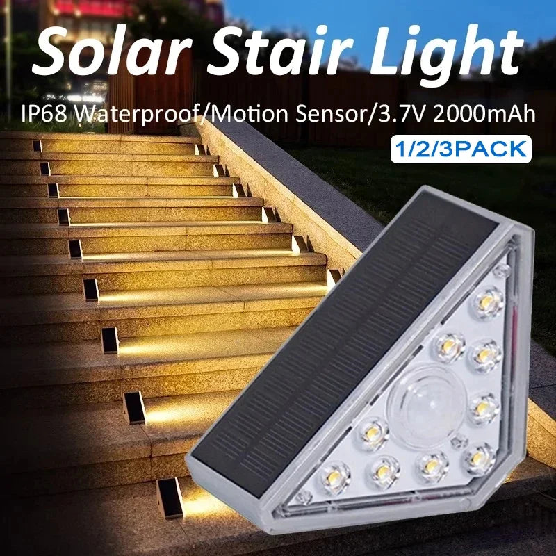 Solarbetriebene LED Treppenlampe – Wasserdichtes IP67 Licht mit Linse, Anti-Diebstahl-Design, Perfekte Beleuchtung für Gartenwege und Terrassen